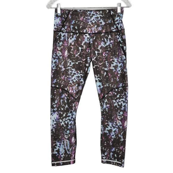 Lululemon Run: Top Speed Full-On Luxtreme Abstract Polka Dot Crop Leggings Sz 6 - Picture 1 of 9